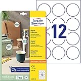 AVERY Zweckform Runde Etiketten L3416-10 (120 Aufkleber auf 10 Blatt, zum Bedrucken,...