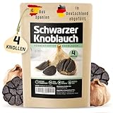 Schwarzer Knoblauch, 4 Knollen fermentierter Knoblauch aus Spanien, 90 Tage fermentiert,...