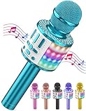 LED Drahtloses Bluetooth Mikrofon zum Singen, Spielzeug Kinder, Heim KTV Karaoke Maschine,...