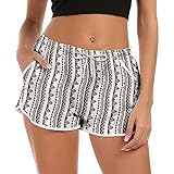 Damen-Badeshorts mit Taschen, Hawaii-Bademode, schnell trocknend, Blumenmuster,...