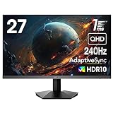 KOORUI 27 Zoll Gaming Monitor, 2K QHD(2560 x 1440), 240 Hz, 1ms, Adaptive Sync,...