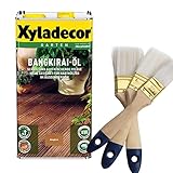 Xyladecor Bangkirai Öl für Außen Terrassenöl (inkl. Nordje Pinsel-Set...