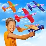 ideallife 3 Stück Flugzeug Spielzeug für Kinder - 3 Styroporflieger Wurfgleiter mit 1...