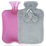 OEOP Wärmflasche mit Bezug Flauschig，2L Wärmeflasche Hot Water Bottle Mini...