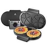 HOUSNAT Waffeleisen Herzform Doppelt Herzwaffeln, 1300 W, Waffelmaker für 10 klassische...