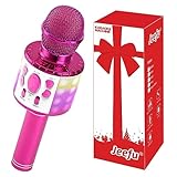 Fede Mikrofon Kinder, Karaoke Mikrofon Kinder, LED Drahtloses Bluetooth Mikrofon...