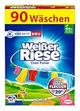 Weißer Riese Color Pulver (90 Waschladungen), Color Waschmittel riesig stark...