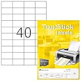 TopStick 8698 Universal Etiketten DIN A4 klein (52,5 x 29,7 mm, 100 Blatt,...