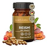 NEU - Viktilabs© - Premium Reishi Kapseln mit Vitamin C – Hochdosiert mit 495 mg Reishi...