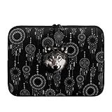 Micoklinlin 15 Zoll Laptoptasche Herren Schwarz Traumfänger Wolf Wasserdicht Neoprene...