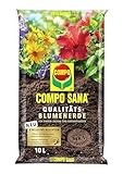 COMPO SANA Qualitäts-Blumenerde, 12 Wochen Dünger, Kultursubstrat, 10 Liter, Braun