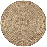 vidaXL Teppich Handgefertigt Jute Geflochten 150cm Rund Wohnzimmerteppich