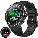 Militär Smartwatch Herren mit Telefonfunktion, 1,32' HD Touchscreen Fitness Tracker Uhr...