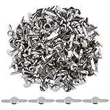 BETESSIN 200pcs Mini Brads Rund Silber Musterklammern Metall Rundkopfklammern 8MM...