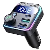 JOYROOM 48W Bluetooth Adapter Auto, [Bass & Hi-Fi Stereo] FM Transmitter Auto Bluetooth...