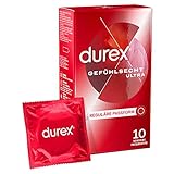 Durex Gefühlsecht Ultra Kondome – 20 % dünnere Kondom-Spitze, befeuchtet, transparent,...