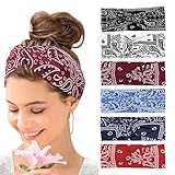 Haarbänder Damen Breite Elastische Weiche 6 Pcs Sommer Boho Stirnband Print...