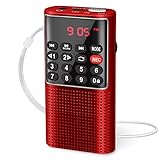 PRUNUS J-328 Taschenradio FM/UKW, Digital Radio Klein mit Rekorder, Kofferradio Mini Radio...