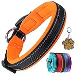 Hundehalsband Verstellbare Weich Gepolstertes Hunde Halsband Neopren Nylon Reflektierend...