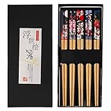 Essstäbchen, 5 Paar Stäbchen Japanisch Chopsticks Stäbchen Zum Essen Sushi...