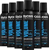 Syoss Schaumfestiger Volume Lift Haltegrad 4 Extra Stark (6 x 250 ml), Haarschaum für...