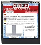 M&H-24 Filter Dunstabzugshaube Aktivkohle + Fettfilter Zuschneidbar - Aktiv-Kohlefilter...