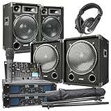 MAX-1215 - DJ Boxen Komplett Set Anfänger - 2200 Watt Peak - 2.2 DJ-Set - 2x...