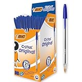 BIC Kugelschreiber Set Cristal Original, in Blau, Strichstärke 0,4 mm, 50er Pack, Ideal...