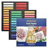 Artecho Pastellkreide 48er Premium Set, 46 Farben Darunter 4 Fluoreszierende Farben, Extra...