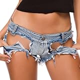 HotcoS Sexy Damen-Jeansshorts mit niedriger Taille, modischer...