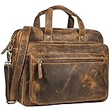 STILORD 'Walt' Vintage Aktentasche Leder Herren Damen Lehrertasche XL groß Büro Business...