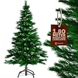 CASARIA® Weihnachtsbaum künstlich 180cm mit Metallständer 613 Spitzen wie echt...