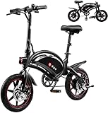 DYU Elektrofahrrad, 14 Zoll City E-Bike Klappbar, Smartes mit Pedal-Assist, 36V...