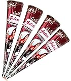 4x Golecha 100% Natural Henna Paste Cones Kegel (Rot-Braun) No Mix, No PPD, 125g