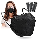 Tlince FFP2 Maske Schwarz Fischform Erwachsene, 25 Stück Mundschutz FFP2 Masken...