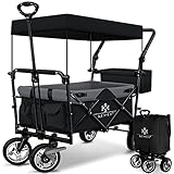 KESSER® Bollerwagen faltbar GT9000 mit Dach Handwagen Transportwagen | inkl. 2X 3-Punkt...