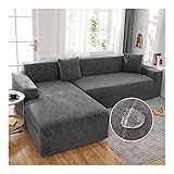 WULTNICEW Sofabezug Ecksofa L Form Wasserdicht Stretch Sofa Überzug Universal Couchbezug...