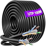 100m Cat 6 Verlegekabel Outdoor schwarz 23AWG UTP LAN Kabel 250MHz 1Gbps Netzwerkkabel...