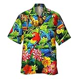 Briskorry Herren Hawaii Hemd Kurzarm Floral Gedruckt Regulär fit Sommer Männer...