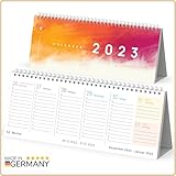 UNITURE® - Tischkalender 2023 quer [Buntes Design] - Wochenkalender zum Aufstellen als...