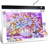 Guiseapue Leuchttisch A3 für 5D Diamond Painting Zubehör, Dimmbar Leuchtplatte...