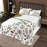 Blumen Skizze Malerei Bettdecke S Größe, Aquarell Floral Kettle Print Coverlet für...