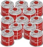 12x Butangas Kartuschen 500g Schraubkartusche mit Butan/ Propan Gas 1000 ml, Gaskartusche...