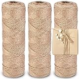 Cieex 300M Jute-Schnur, Natürliche Braun Juteschnur, 1.5mm Jute-Kordel für DIY...