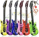 6 Stück Luftgitarre,Aufblasbare Gitarre Bunt,6 Farben Luft-Gitarren...