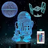 ANVRIL ELF Veilleuse 3D LED Star Wars, lampe Illusion 3D mit drei Motiven und...