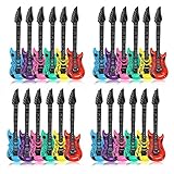 Schramm® 24 Stück Luftgitarren Bunt 100cm in 6 Farben Luft Gitarre Air Guitar...