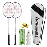 Badminton Schläger Set of 2 Profi Leichtgewicht Badminton Racket Federball mit...