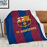 Acotobo FC Barcelona Decke Weiche Flauschige Plüschdecke Flanell Fleecedecke...