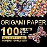 PaperKiddo Origamipapier Washi-Muster 100 Blatt 10 verschiedene Muster...